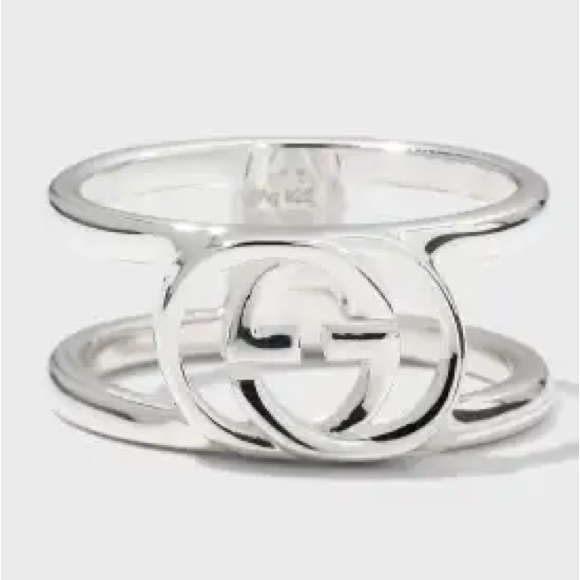 💯 AUTHENTIC GUCCI INTERLOCKING G THIN OPEN BAND - Size 6.5 - Picture 5 of 5
